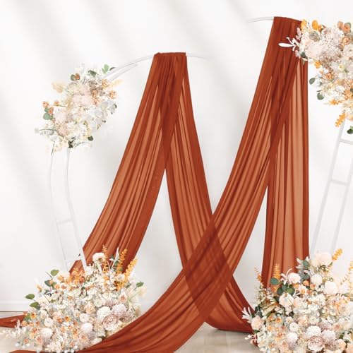 Wedding Draping Fabric Terracotta Drapes for Backdrop in Terracotta, alternate view 3