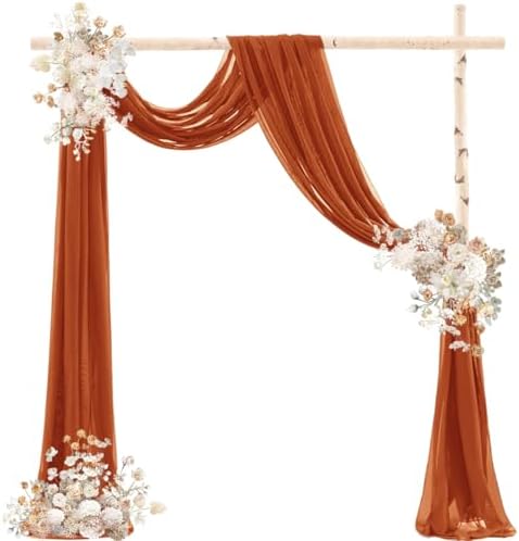 Wedding Draping Fabric Terracotta Drapes for Backdrop in Terracotta, alternate view 4