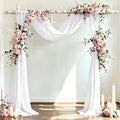 Wedding Draping Fabric White Drapes for Backdrop, 4 Pack in White