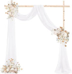 Wedding Draping Fabric White Drapes for Backdrop, 4 Pack in White, alternate view 2