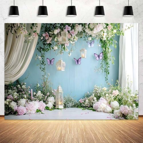 Wedding Floral Backdrop for Women Bridal Shower Flower Wall Decoration Window Scenery Green Leaves Aesthetic