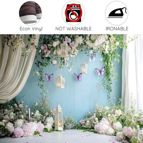 Wedding Floral Backdrop for Women Bridal Shower Flower Wall Decoration Window Scenery Green Leaves Aesthetic, alternate view
