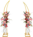 Wedding Flower Arch Stand Gold Half Arch 2pc Curved Backdrop Stand 6.2&6.9 Ft For Wedding Ceremony Bridal Shower