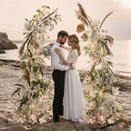 Wedding Flower Arch Stand Gold Half Arch 2pc Curved Backdrop Stand 6.2&6.9 Ft For Wedding Ceremony Bridal Shower, alternate