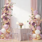 Wedding Flower Arch Stand Kit, 6.9FT & 6.2FT Balloon Moon Arch Backdrop Stand Metal Half Gold for Wedding, alternate view 2