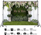 Wedding Flower Backdrop 8x6ft Mr Mrs Engagement Reception Background in 8x6FT in NWH20733, alternate view 4
