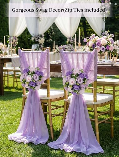 Wedding Flower Centerpieces for Tables: 6 Pcs Pink Purple Roses in 9.8" x 4.7" in Purple & Lilac & Light Pink, alternate view
