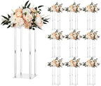 Wedding Flower Stand, 10PCS 19.69-inch Column Flower Stand, Floral Stands with Acrylic Laminate, Cylindrical
