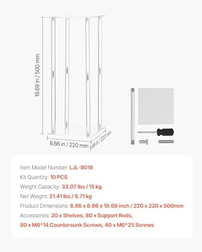 Wedding Flower Stand, 10PCS 19.69-inch Column Flower Stand, Floral Stands with Acrylic Laminate, Cylindrical, alternate view