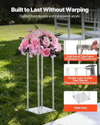 Wedding Flower Stand, 10PCS 19.69-inch Column Flower Stand, Floral Stands with Acrylic Laminate, Cylindrical, alternate view