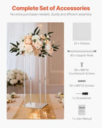 Wedding Flower Stand, 10PCS 19.69-inch Column Flower Stand, Floral Stands with Acrylic Laminate, Cylindrical, alternate view
