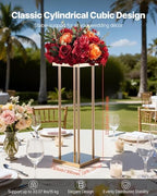 Wedding Flower Stand, 10PCS 23.62-inch Column Flower Stand, Floral Stands with Metal Laminate, Cylindrical Cubic, alternate