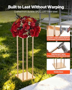 Wedding Flower Stand, 10PCS 23.62-inch Column Flower Stand, Floral Stands with Metal Laminate, Cylindrical Cubic, alternate