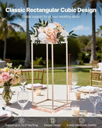 Wedding Flower Stand, 10PCS 23.62-inch Column Flower Stand, Floral Stands with Metal Laminate, Rectangular, alternate view 4
