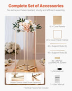 Wedding Flower Stand, 10PCS 23.62-inch Column Flower Stand, Floral Stands with Metal Laminate, Rectangular, alternate view 7