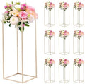 Wedding Flower Stand, 10PCS 23.62-inch Column Flower Stand, Floral Stands with Hidden Screw, Rectangular Cubic