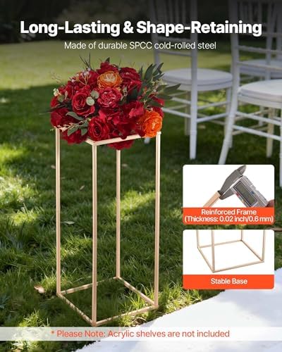 Wedding Flower Stand, 10PCS 23.62-inch Column Flower Stand, Floral Stands with Hidden Screw, Rectangular Cubic, alternate