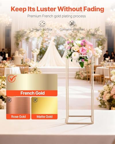 Wedding Flower Stand, 10PCS 23.62-inch Column Flower Stand, Floral Stands with Hidden Screw, Rectangular Cubic, alternate