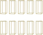Wedding Flower Stand 10PCS Rectangular Flower Rack with Small Hammer 23.62 inch Tall Gold Metal Flower Holder