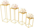 Wedding Flower Stand, 4PCS Flower Vase Column Stand, Metal Plant Stand, Geometric Centerpieces Vase for Tables