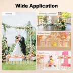 Wedding Flower Stand 4PCS Rectangular Flower Rack Gold Metal Art Geometric Holder Detachable Durable Party, alternate view 7