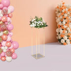 Wedding Flower Stand, Gold Metal Wedding Flower Display Stand, Gold Flower Display Rack with Acrylic Top Column, alternate