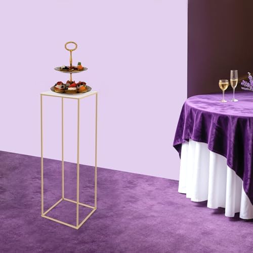 Wedding Flower Stand, Gold Metal Wedding Flower Display Stand, Gold Flower Display Rack with Acrylic Top Column, alternate