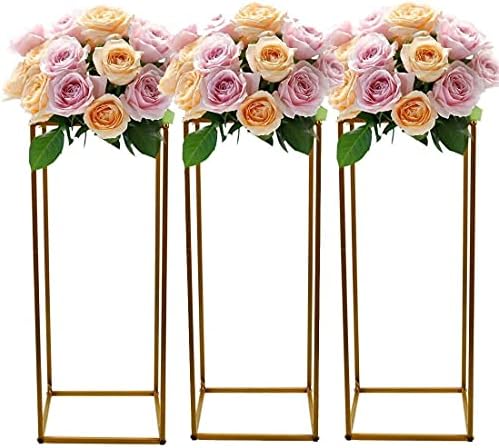 Wedding Flower Stand Metal Vase Stand Geometric Centerpiece Vases Iron Display Rack Backdrop Frame Gold Flower, alternate