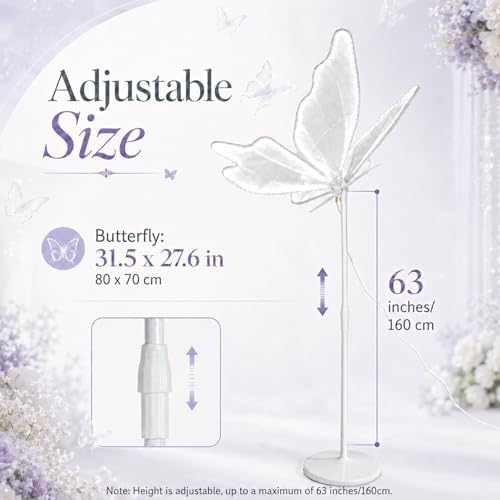 Wedding Giant Butterfly Floor Lamps Mariposas LED Lights Decorations, alternate view 2