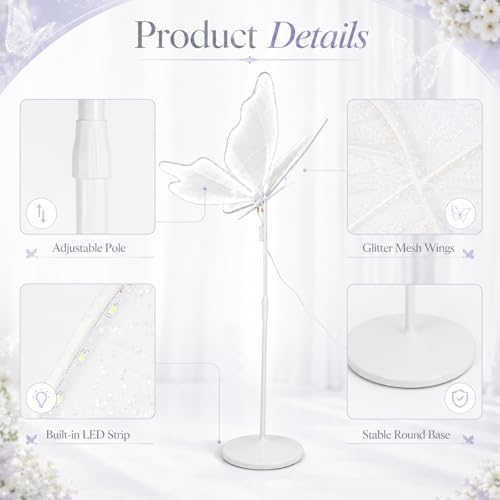 Wedding Giant Butterfly Floor Lamps Mariposas LED Lights Decorations, alternate view 3