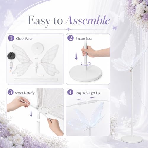 Wedding Giant Butterfly Floor Lamps Mariposas LED Lights Decorations, alternate view 4