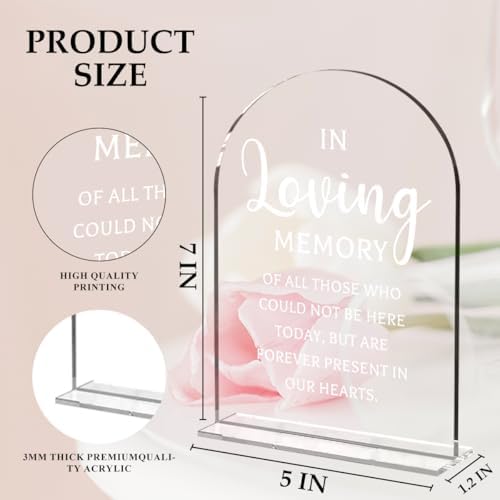 Wedding Memorial Sign, In Loving Memory Wedding Sign, Weddings Supplies 5x7 Inch, Wedding Decor Loving Memory, alternate view