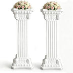 Wedding Roman Pillars,35.43 Inch High,2 Pcs, White(Square)