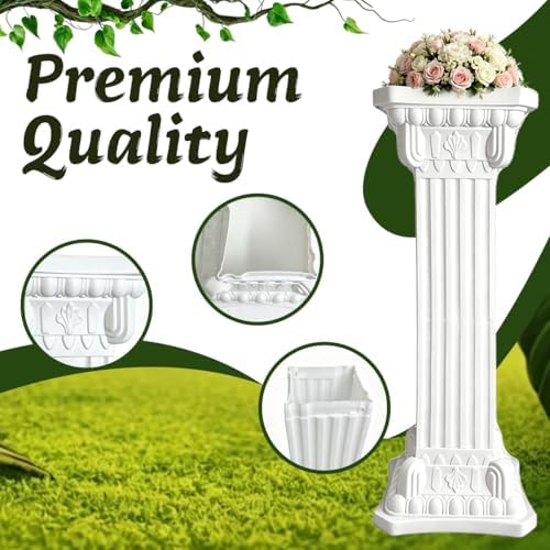 Wedding Roman Pillars,35.43 Inch High,2 Pcs, White(Square), alternate view 3