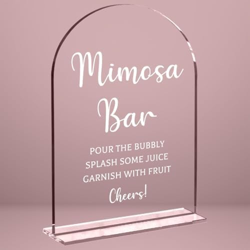 Wedding Sign Decor, Arch Acrylic Mimosa Bar Sign, Wedding Sign for Reception & Event Party, Bridal Shower