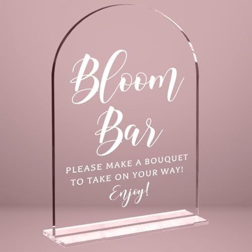 Wedding Sign Decor, Bloom Bar Sign for Reception Event Party, Bridal Shower Decorations, Wedding Table Acrylic