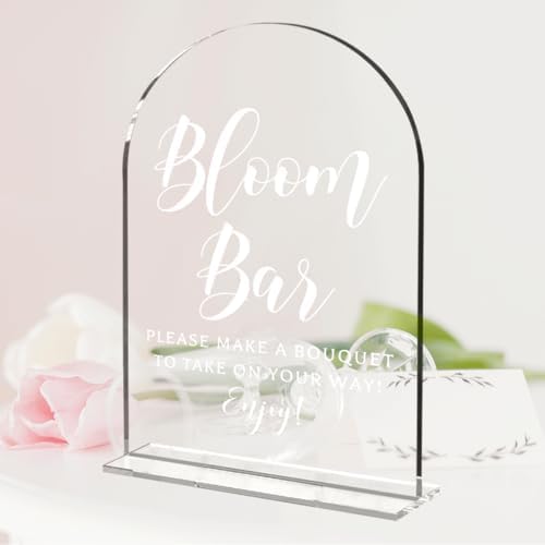 Wedding Sign Decor, Bloom Bar Sign for Reception Event Party, Bridal Shower Decorations, Wedding Table Acrylic, alternate