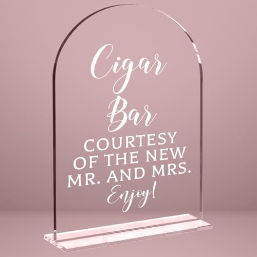 Wedding Sign Decor, Cigar Sign for Reception Event Party, Bridal Shower Decorations, Wedding Table Acrylic Signs