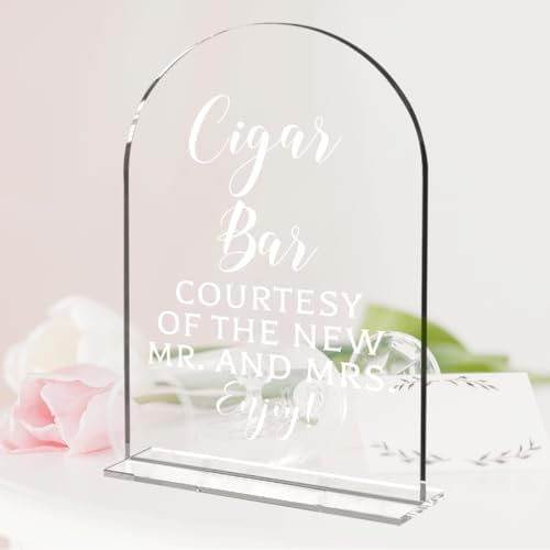 Wedding Sign Decor, Cigar Sign for Reception Event Party, Bridal Shower Decorations, Wedding Table Acrylic Signs, alternate