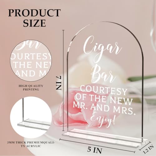 Wedding Sign Decor, Cigar Sign for Reception Event Party, Bridal Shower Decorations, Wedding Table Acrylic Signs, alternate