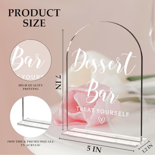 Wedding Sign Decor, Dessert Bar Sign for Reception Event Party, Bridal Shower Decorations, Wedding Table Acrylic, alternate