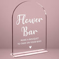 Wedding Sign Decor, Flower Bar Sign, 5x7 Inch Arch Acrylic, Wedding Sign for Reception & Event Party, Bridal