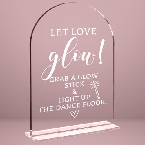 Wedding Sign Decor, Let Love Glow Sign for Reception Event Party, Bridal Shower Decorations, Wedding Table
