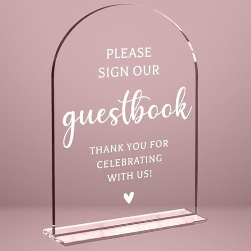 Wedding Sign Decor, Photo Guest Book Sign, 5x7 Inch Arch Acrylic, Wedding Sign for Reception & Event, Bridal