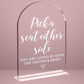 Wedding Sign Decor, Pick a Seat Either Side Wedding Sign for Reception Event Party, Bridal Shower Decorations