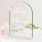 Wedding Sign Decor, Please Take One Sign, 5x7 Inch Arch Acrylic, Wedding Sign for Reception & Event, Bridal, alternate view 2