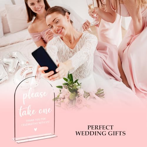 Wedding Sign Decor, Please Take One Sign, 5x7 Inch Arch Acrylic, Wedding Sign for Reception & Event, Bridal, alternate view 5