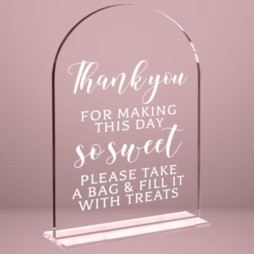 Wedding Sign Decor, Please Takea Bag Fill it With Treats Sign for Reception Event Party, Bridal Shower