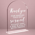 Wedding Sign Decor, Please Takea Bag Fill it With Treats Sign for Reception Event Party, Bridal Shower