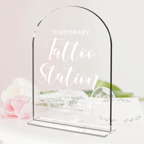 Wedding Sign Decor, Temporary Tattoo Station Wedding Sign for Reception Event Party, Bridal Shower Decorations, alternate